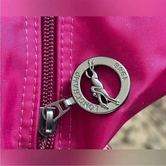 NWT Le Pilage extensible modele depose dahlia raspberry purple pink travel tote - Picture 8 of 15